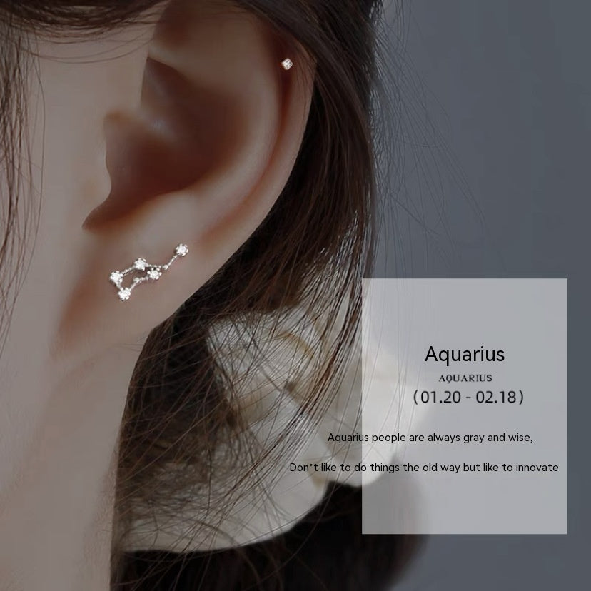Sterling Silver Constellation Stud Earrings